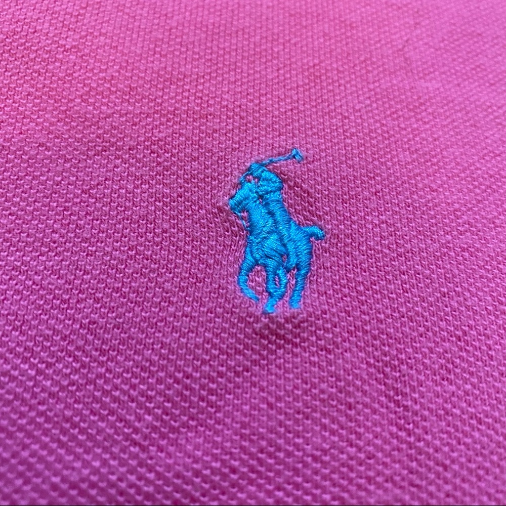🐎 Polo By Ralph Lauren Polo Shirt Mens Large Pink Blue Horse - Picture 4 of 6